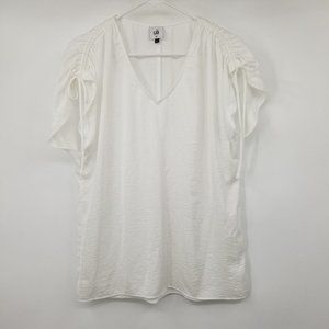 Cabi Seaside White Lightweight Short‎ Sleeved Women's Top Size XS